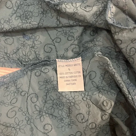 Turquoise Top with Ruffle Trim and Sequins - Picture 4 of 4